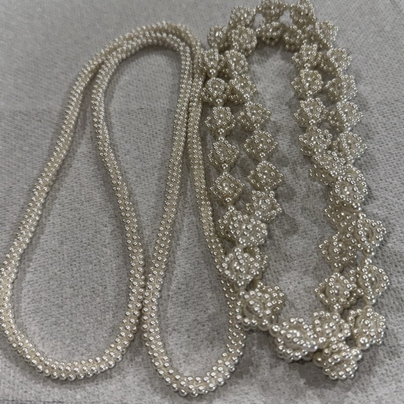 Lot of 2 Faux Pearl Bead Necklaces Pull-Over Retro Style - Picture 9 of 9